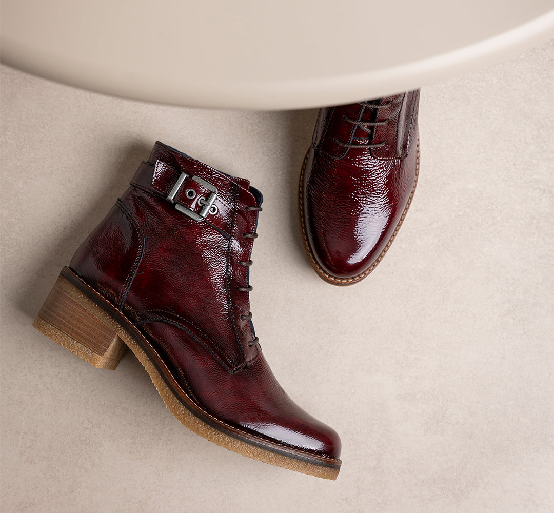 LUCERO D8686 Burgundy Ankle Boot