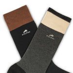 CA0009 Calcetin largo Black-Grey beig 2p-3