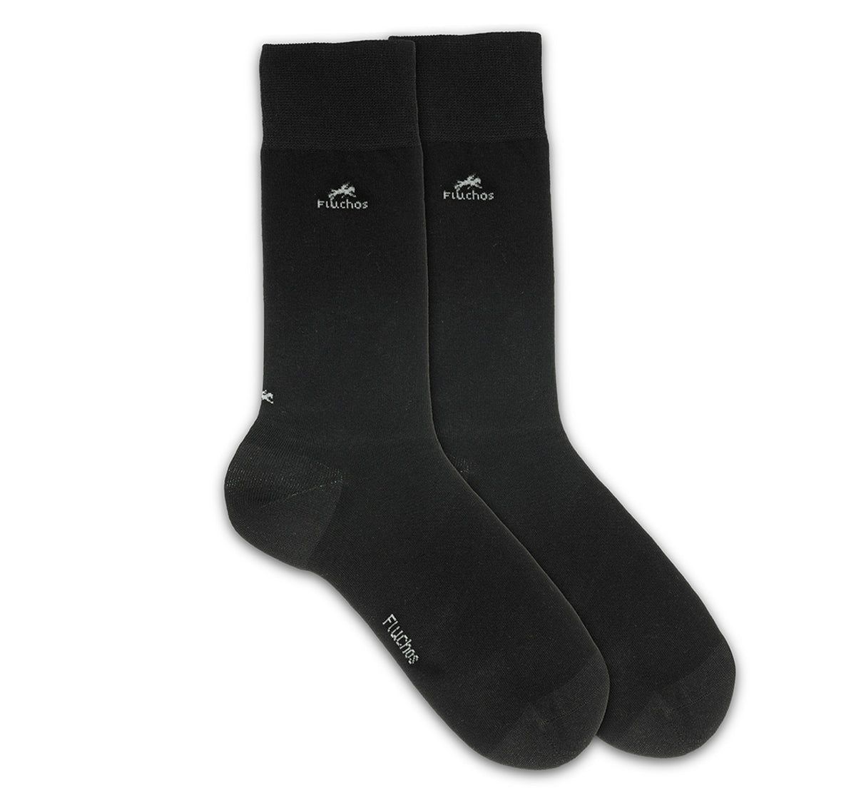 CA0003 Calcetin largo liso black 2p (1677)-0