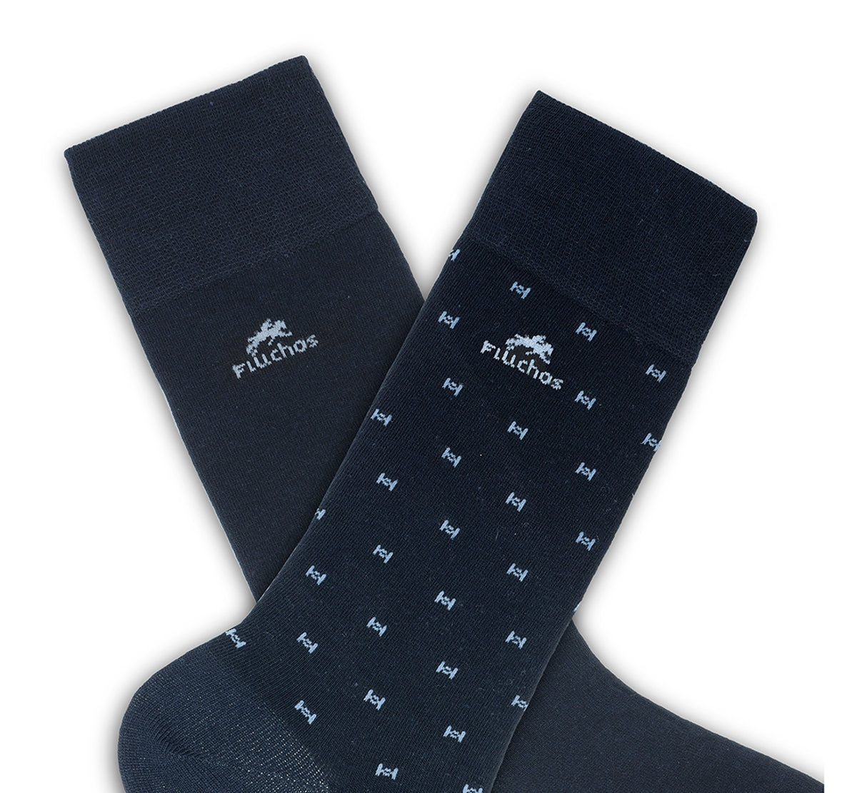 CA0009 Calcetin largo Blue-Blue dots 2p-3