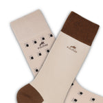 CA0009 Calcetin largo Beig-Black dots 2p-3
