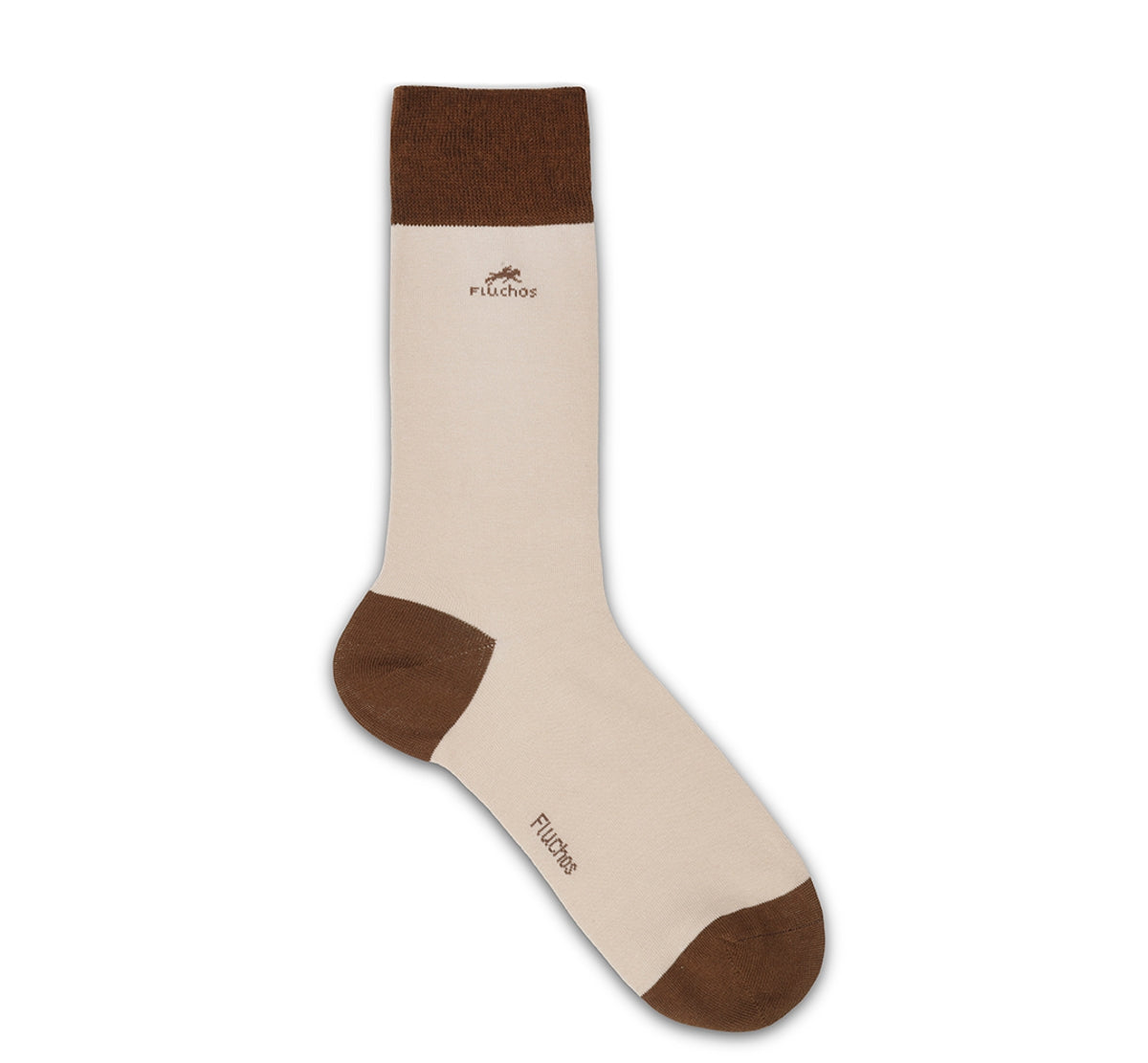 CA0009 Calcetin largo Beig-Black dots 2p-1