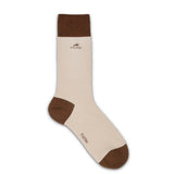 CA0009 Calcetin largo Beig-Black dots 2p-1