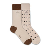 CA0009 Calcetin largo Beig-Black dots 2p-0