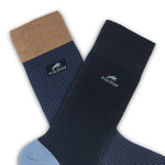 CA0009 Calcetin largo Blue-Navy brown 2p-3