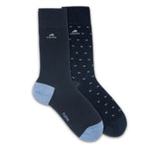 CA0009 Calcetin largo Blue-Blue dots 2p-0